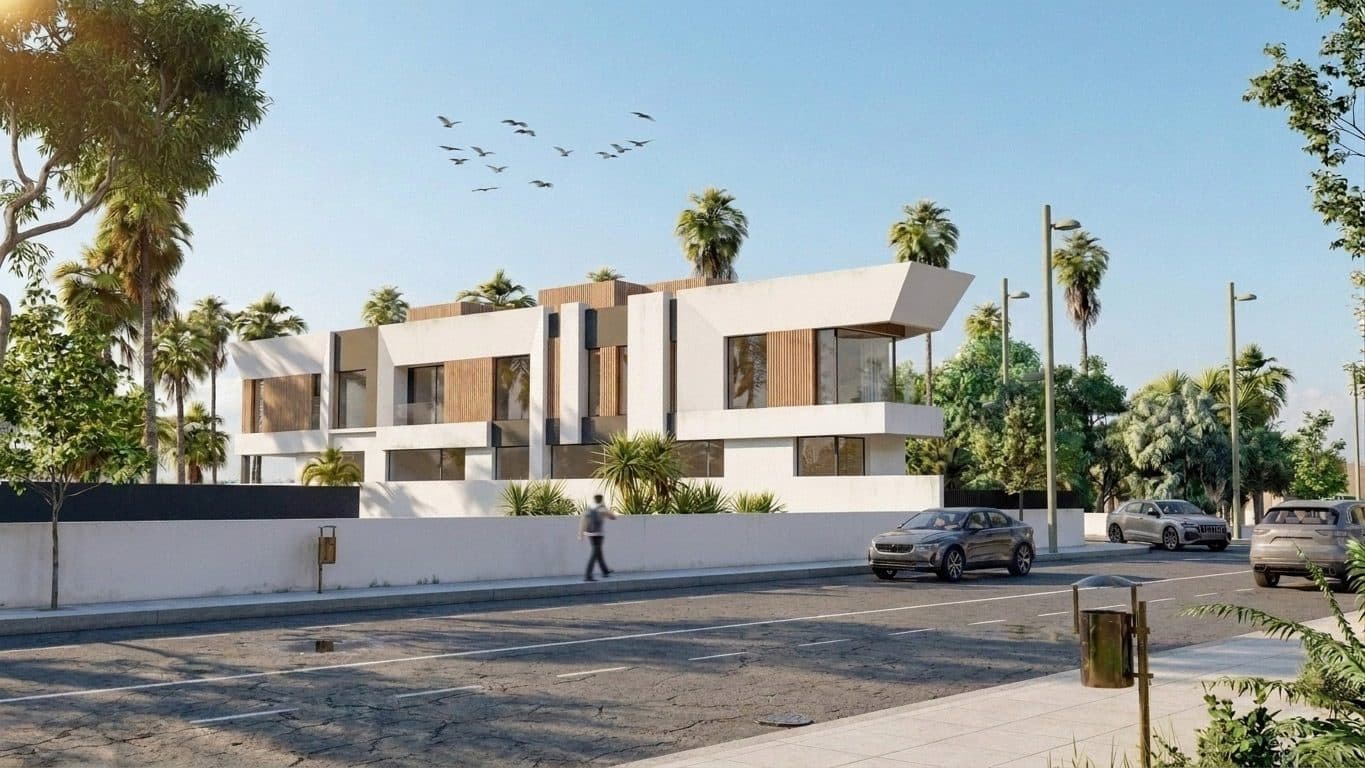 Villas en bande et leurs façades sur rue