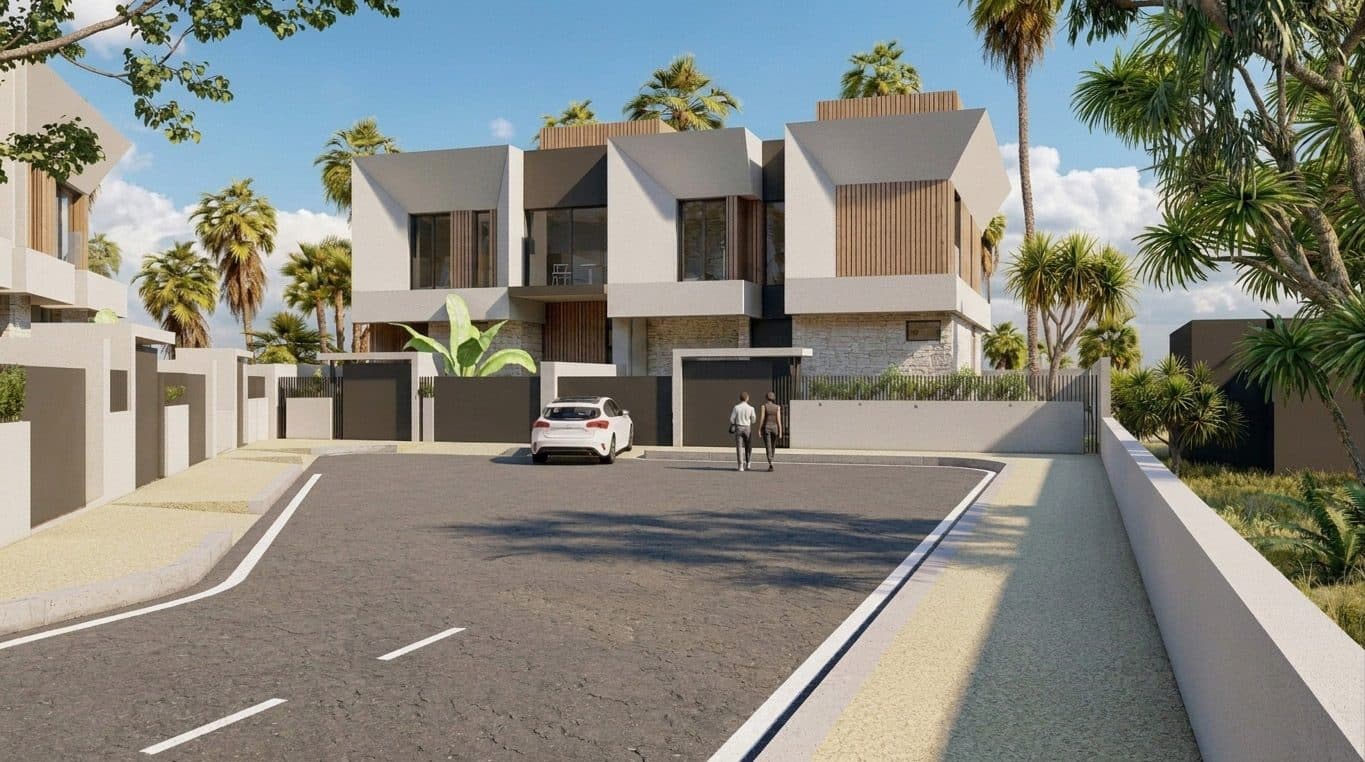 Villas jumelées le long de la desserte haute