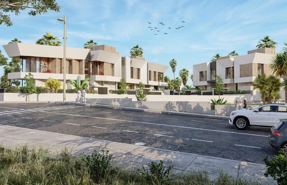 Les villas depuis la desserte basse