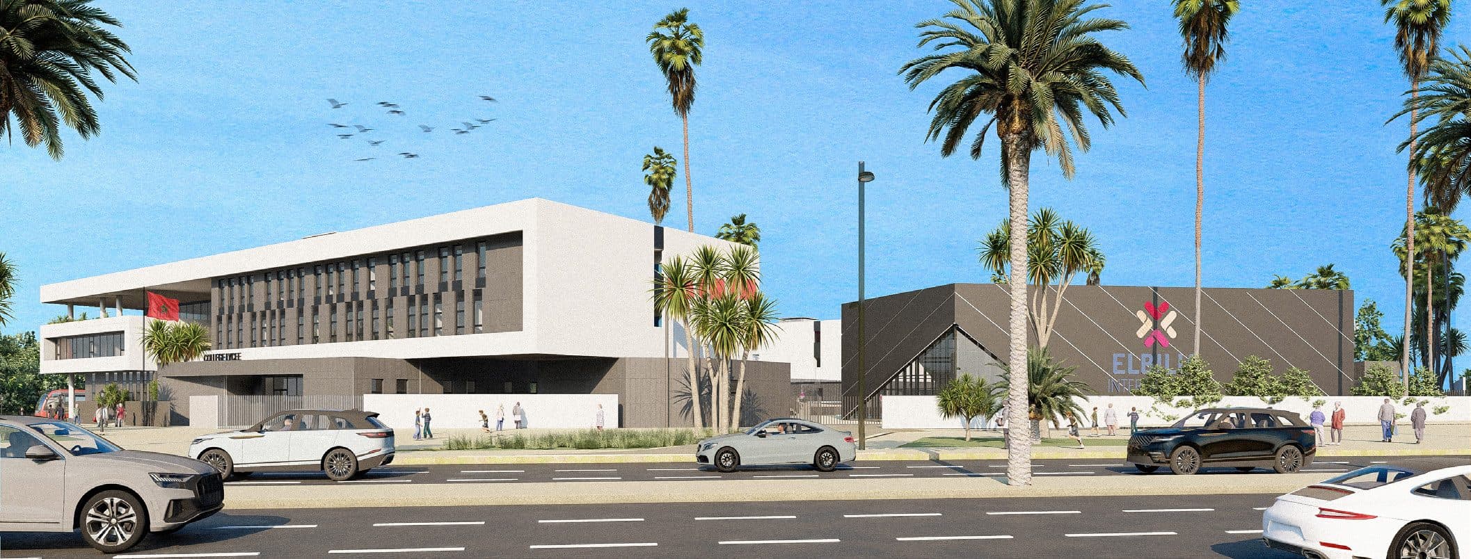 Le groupe scolaire depuis le boulevard